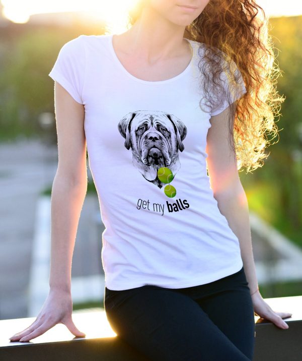 Köpekli özel tasarım sporculara özel beyaz kadın tshirt