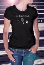 Best Friend, en iyi arkadaş siyah özel tasarım T-shirt Tennis Istanbul mağazamızda
