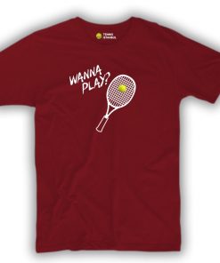 Tennis Istanbul mağazasında tenis t-shirt! Wanna Play some tennis. Tenis Bordo Unisex T-shirt